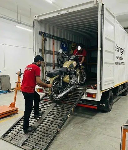Bike being unloaded from a carrier