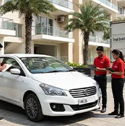 HR number plate car pickup planning in Gurugram residential area