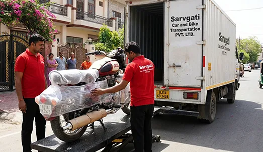Professional bike packing and closed container transport from Jaipur