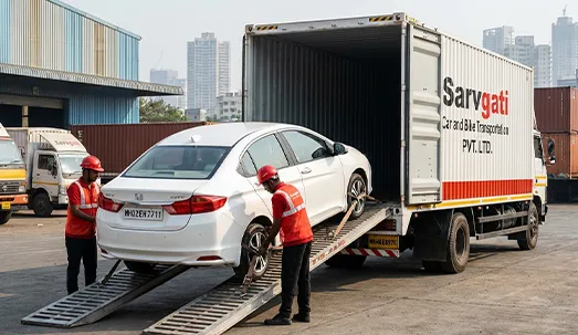 Car transport service in Mumbai using closed container truck