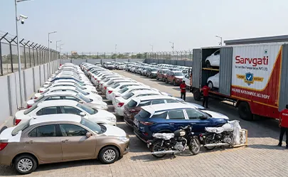 Insured vehicles prepared for transportation