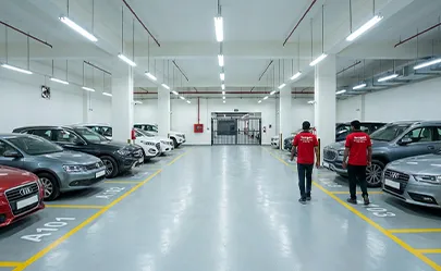 Secure indoor car storage facility in India